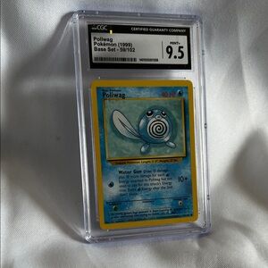 Graded Poliwag Pokémon Card - Base Set (59/102) - CGC 9.5 Mint+